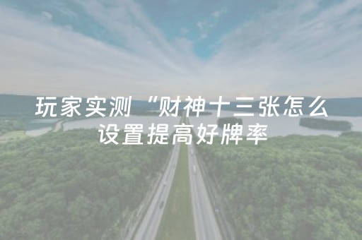 玩家实测“财神十三张怎么设置提高好牌率（助赢神器通用版）