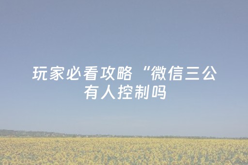 玩家必看攻略“微信三公有人控制吗（专用辅牌神器免安装）