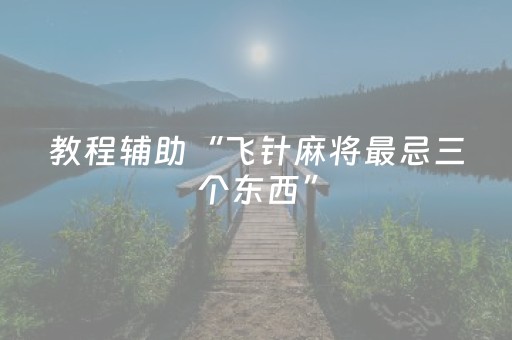 教程辅助“飞针麻将最忌三个东西”（详细透视教程）-哔哩哔哩