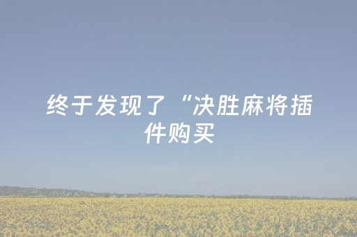 终于发现了“决胜麻将插件购买（助赢神器通用版）