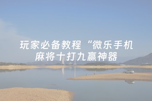 玩家必备教程“微乐手机麻将十打九赢神器（助赢神器通用版）