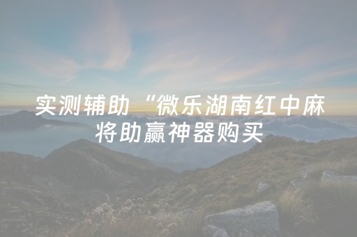 实测辅助“微乐湖南红中麻将助赢神器购买（专用辅牌神器免安装）