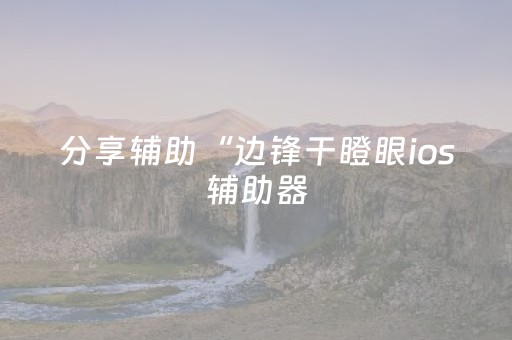 分享辅助“边锋干瞪眼ios辅助器（助赢神器通用版）