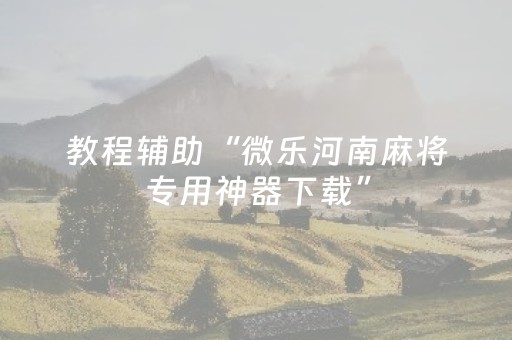 教程辅助“微乐河南麻将专用神器下载”（详细透视教程）-哔哩哔哩