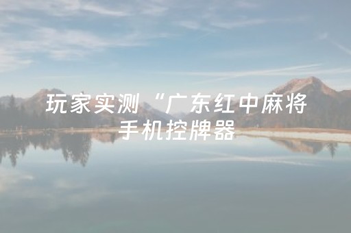 玩家实测“广东红中麻将手机控牌器（助赢神器通用版）