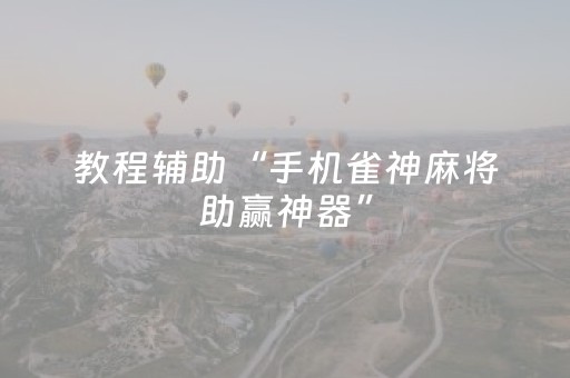 教程辅助“手机雀神麻将助赢神器”（详细透视教程）-哔哩哔哩