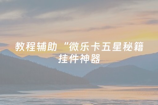 教程辅助“微乐卡五星秘籍挂件神器（助赢神器通用版）