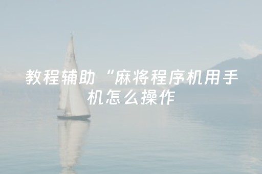 教程辅助“麻将程序机用手机怎么操作（专用辅牌神器免安装）