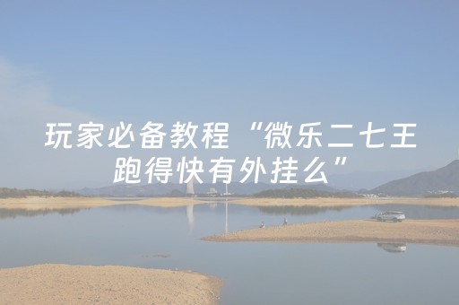 玩家必备教程“微乐二七王跑得快有外挂么”（详细透视教程）-哔哩哔哩