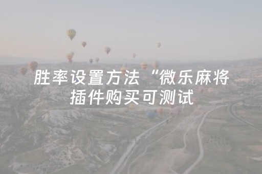 胜率设置方法“微乐麻将插件购买可测试（专用辅牌神器免安装）