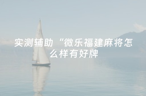 实测辅助“微乐福建麻将怎么样有好牌（助赢神器通用版）