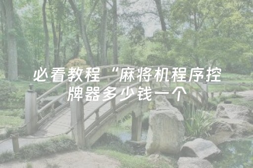 必看教程“麻将机程序控牌器多少钱一个（专用辅牌神器免安装）