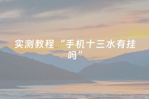 实测教程“手机十三水有挂吗”（详细透视教程）-哔哩哔哩