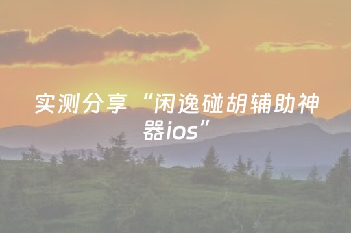 实测分享“闲逸碰胡辅助神器ios”（详细透视教程）-哔哩哔哩