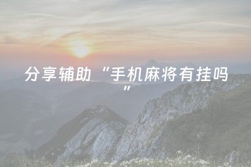 分享辅助“手机麻将有挂吗”（详细透视教程）-哔哩哔哩