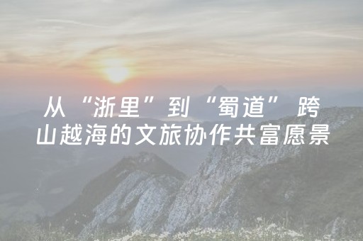 从“浙里”到“蜀道” 跨山越海的文旅协作共富愿景——浙川（广元）文旅交流宣传活动走笔