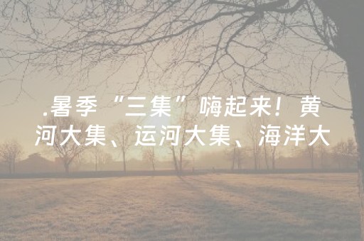.暑季“三集”嗨起来！黄河大集、运河大集、海洋大集 掀起山东消费热浪