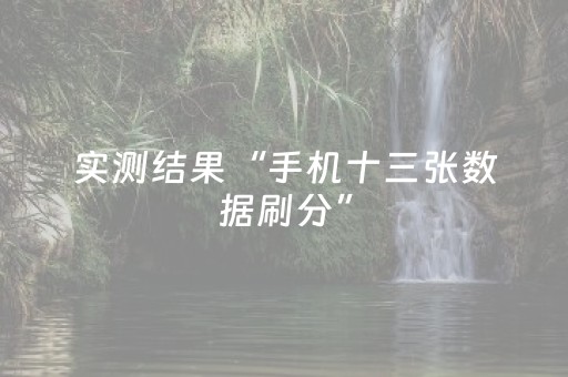 实测结果“手机十三张数据刷分”（详细透视教程）-哔哩哔哩