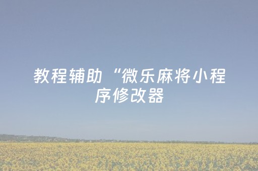 教程辅助“微乐麻将小程序修改器（专用辅牌神器免安装）