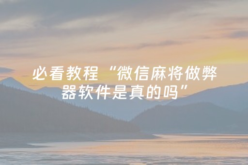 必看教程“微信麻将做弊器软件是真的吗”（详细透视教程）-哔哩哔哩