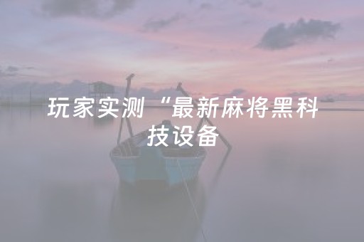 玩家实测“最新麻将黑科技设备（专用辅牌神器免安装）