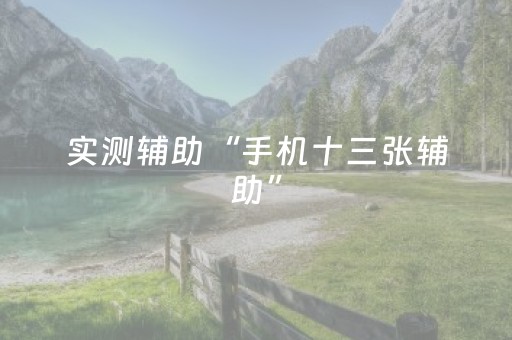 实测辅助“手机十三张辅助”（详细透视教程）-哔哩哔哩