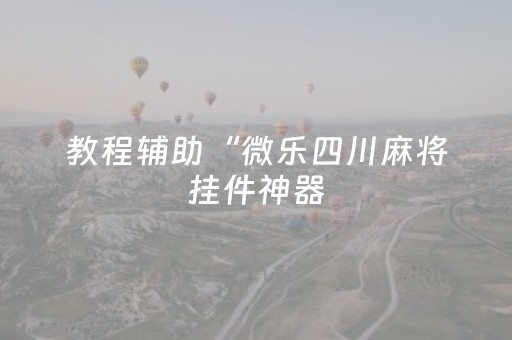 教程辅助“微乐四川麻将挂件神器（专用辅牌神器免安装）
