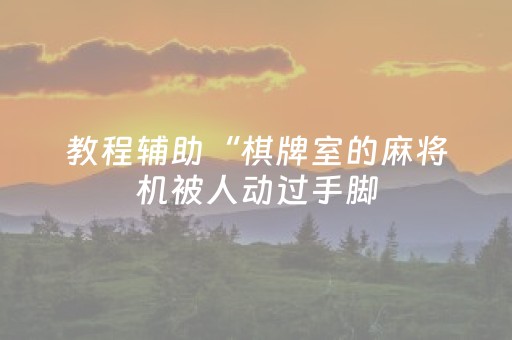 教程辅助“棋牌室的麻将机被人动过手脚（专用辅牌神器免安装）