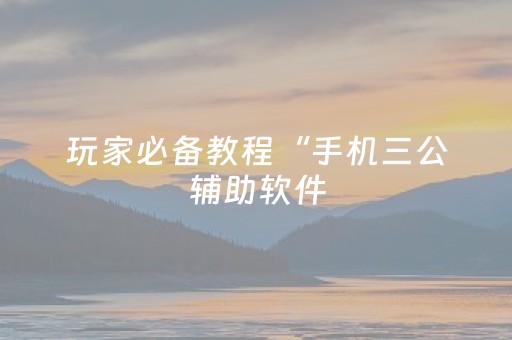 玩家必备教程“手机三公辅助软件（助赢神器通用版）