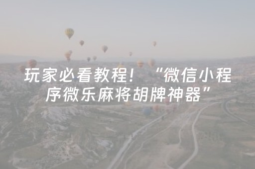 必看教程！“微乐家乡麻将变牌神器”（详细开挂教程）-哔哩哔哩