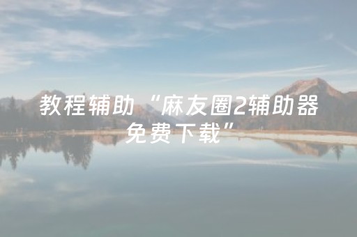 教程辅助“麻友圈2辅助器免费下载”（详细透视教程）-哔哩哔哩