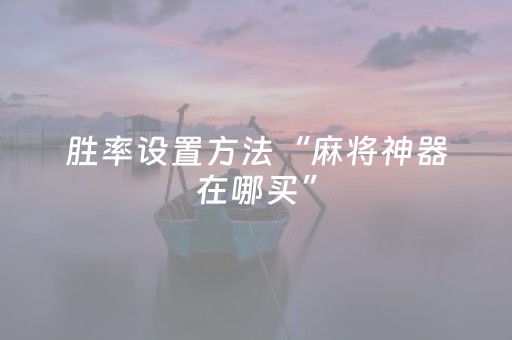 胜率设置方法“麻将神器在哪买”（详细透视教程）-哔哩哔哩