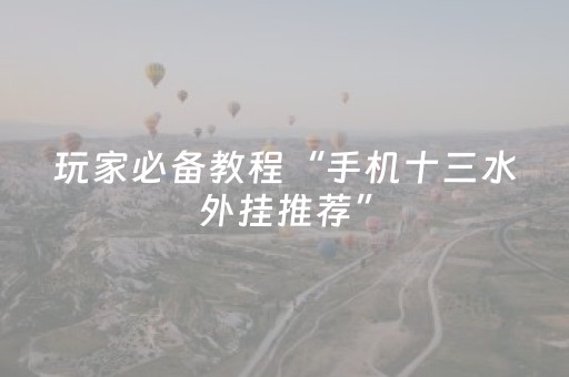 玩家必备教程“手机十三水外挂推荐”（详细透视教程）-哔哩哔哩