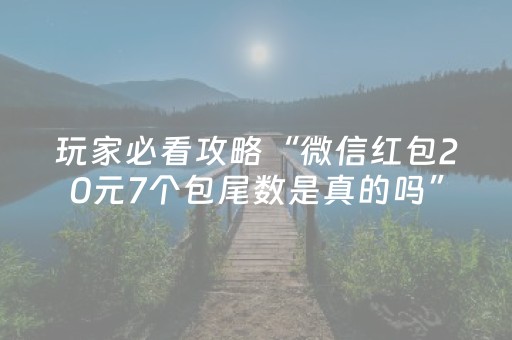 玩家必看攻略“微信红包20元7个包尾数是真的吗”（详细透视教程）-哔哩哔哩