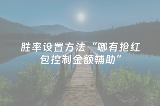 胜率设置方法“哪有抢红包控制金额辅助”（详细透视教程）-哔哩哔哩