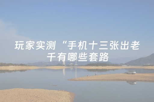 玩家实测“手机十三张出老千有哪些套路（助赢神器通用版）