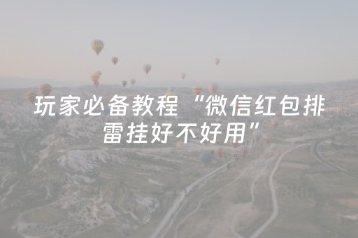玩家必备教程“微信红包排雷挂好不好用”（详细透视教程）-哔哩哔哩