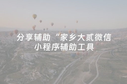 分享辅助“家乡大贰微信小程序辅助工具（专用辅牌神器免安装）