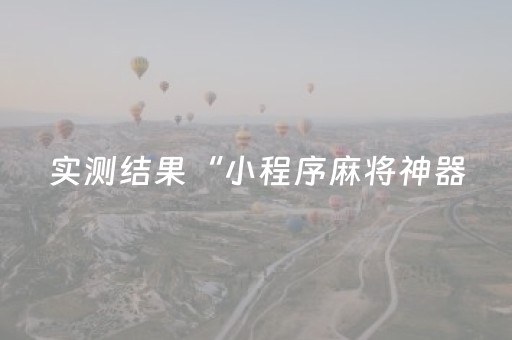 实测结果“小程序麻将神器（助赢神器通用版）