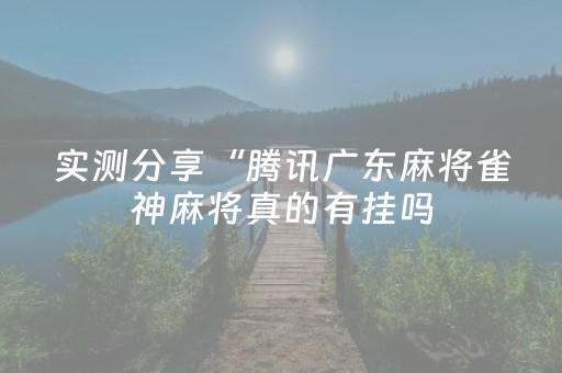 实测分享“腾讯广东麻将雀神麻将真的有挂吗（专用辅牌神器免安装）