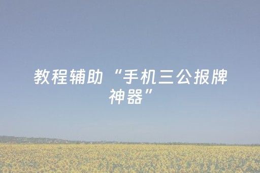 教程辅助“手机三公报牌神器”（详细透视教程）-哔哩哔哩