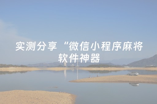 实测分享“微信小程序麻将软件神器（助赢神器通用版）