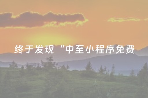 终于发现“中至小程序免费（助赢神器通用版）