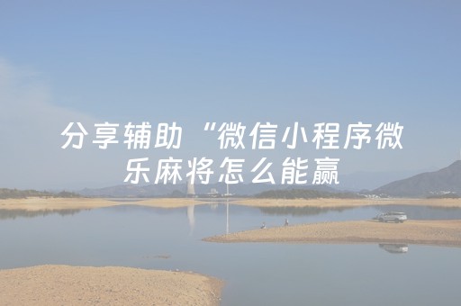 分享辅助“微信小程序微乐麻将怎么能赢（专用辅牌神器免安装）