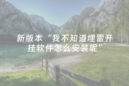 新版本“我不知道埋雷开挂软件怎么安装呢”（详细透视教程）-哔哩哔哩