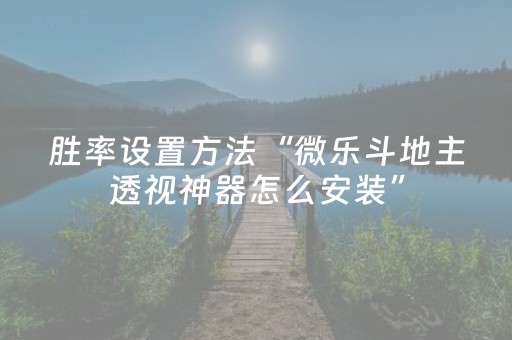 胜率设置方法“微乐斗地主透视神器怎么安装”（详细透视教程）-哔哩哔哩