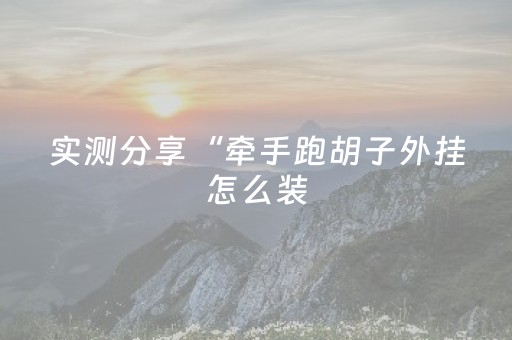 实测分享“牵手跑胡子外挂怎么装（专用辅牌神器免安装）