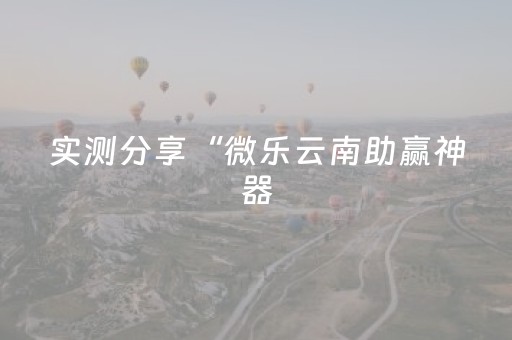 实测分享“微乐云南助赢神器（专用辅牌神器免安装）