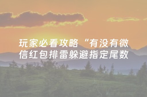 玩家必看攻略“有没有微信红包排雷躲避指定尾数挂”（详细透视教程）-哔哩哔哩