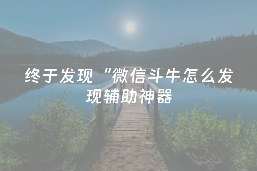 终于发现“微信斗牛怎么发现辅助神器（专用辅牌神器免安装）